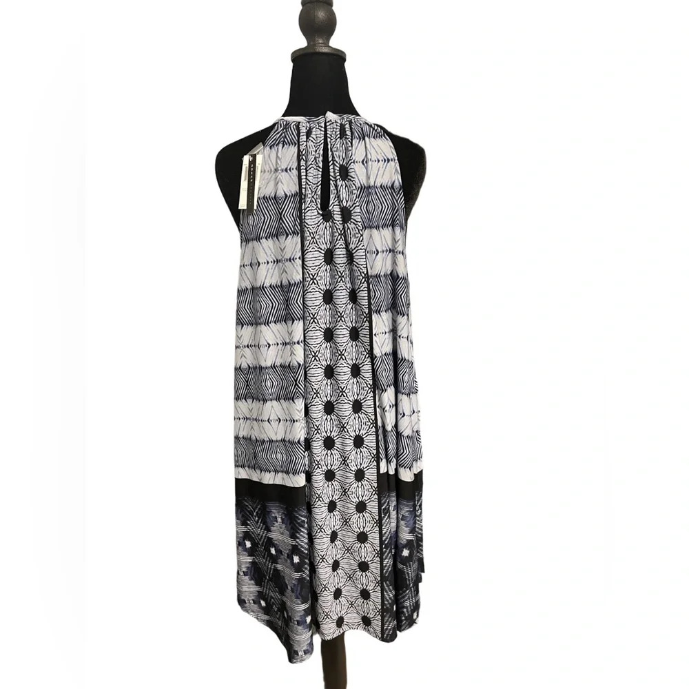 Grace Black Navy and White Midi Dress L